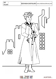 mary-poppins boyama sayfaları